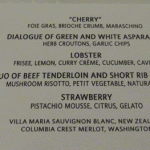 Captain's Dinner Menu