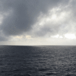 A cloudy morning at sea