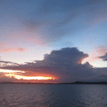 Sunset over Great Barrier Reef