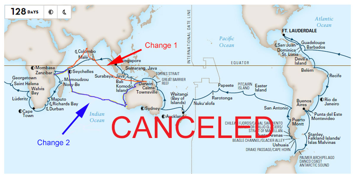 2020 World Cruise will end in Fremantle due to Corona Virus
