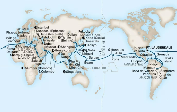 World Cruise Itinerary